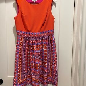 Signature by Robbie Bee orange and pink dress - size 6